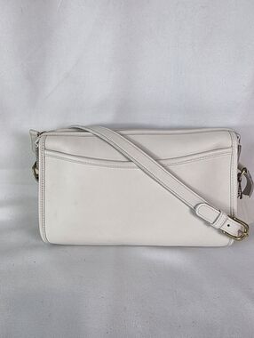 Vintage Coach Taylor 9944 White Leather Crossbody Bag Purse Bridal Wedding